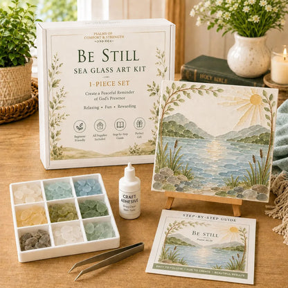 💥 LAST DAY 49% OFF - ✝️ Psalms of Comfort & Strength Sea Glass Art Kit