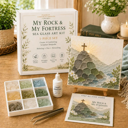 💥 LAST DAY 49% OFF - ✝️ Psalms of Comfort & Strength Sea Glass Art Kit