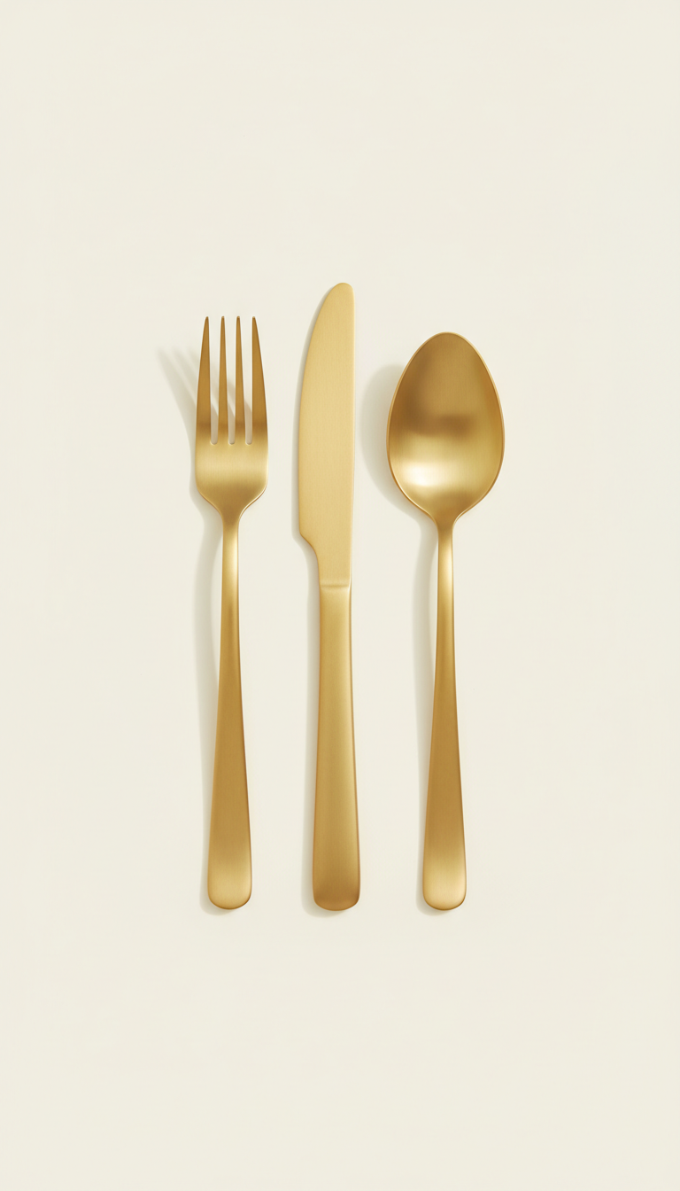 Brushed Gold Flatware Set for Four