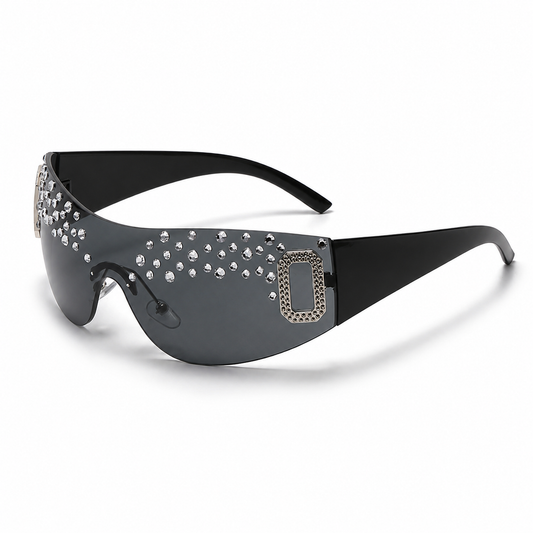 RHINESTONE SHIELD SUNGLASSES