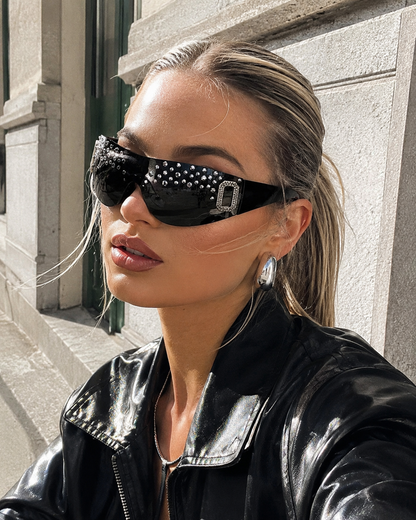 RHINESTONE SHIELD SUNGLASSES