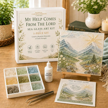 💥 LAST DAY 49% OFF - ✝️ Psalms of Comfort & Strength Sea Glass Art Kit