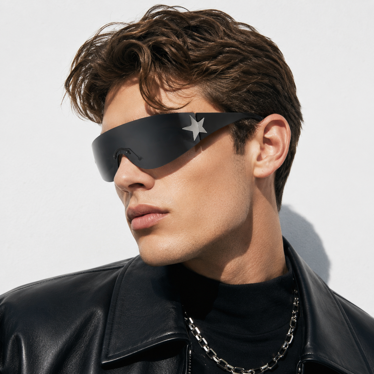 STAR ACCENT SHIELD SUNGLASSES
