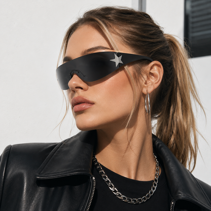 STAR ACCENT SHIELD SUNGLASSES