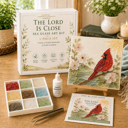 💥 LAST DAY 49% OFF - ✝️ Psalms of Comfort & Strength Sea Glass Art Kit