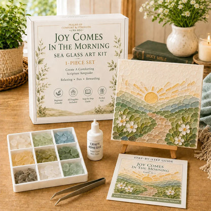 💥 LAST DAY 49% OFF - ✝️ Psalms of Comfort & Strength Sea Glass Art Kit