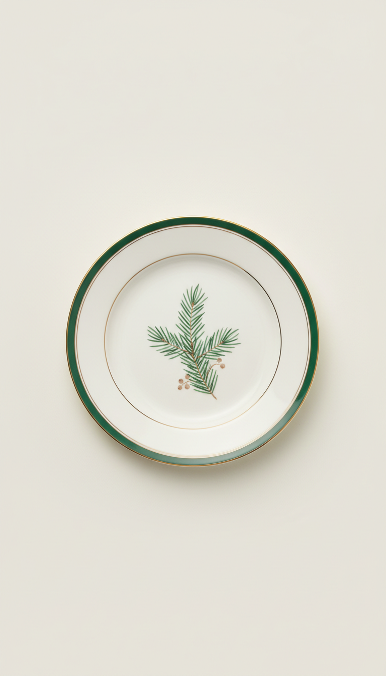 Fine Porcelain Dinner Plate with Raised Rim