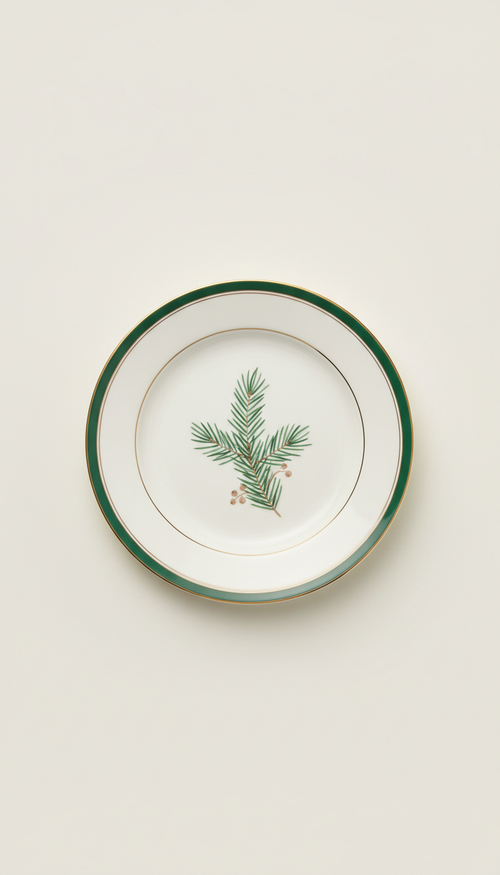 Fine Porcelain Dinner Plate with Raised Rim