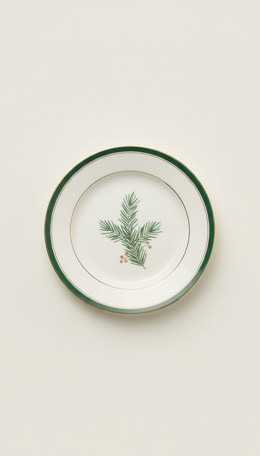 Fine Porcelain Dinner Plate with Raised Rim