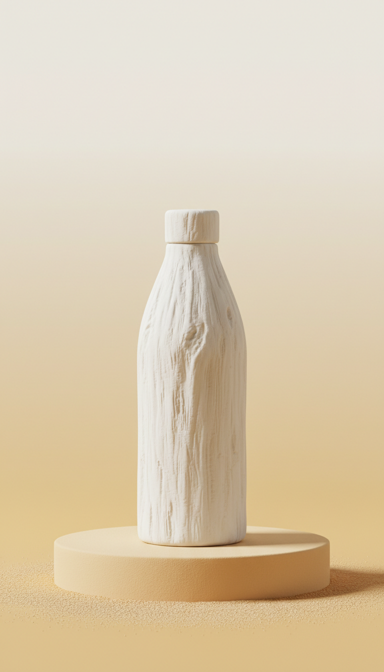 Driftwood White Matte Ceramic Water Bottle